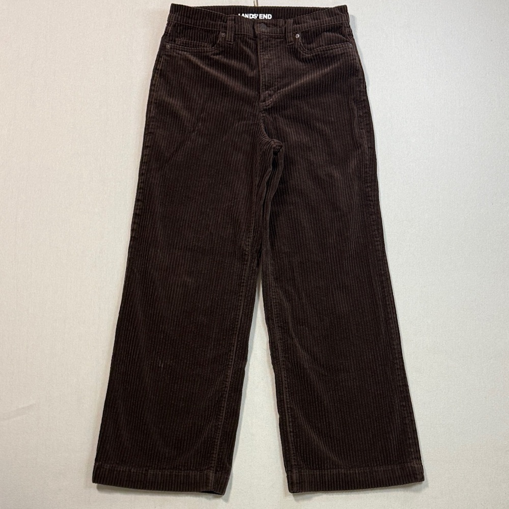 Lands' End Women's Dark Brown Wide Leg Jeans